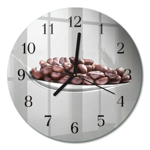 Ronde glas klok Een lepeltje koffie