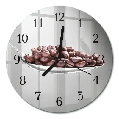Ronde glas klok Een lepeltje koffie