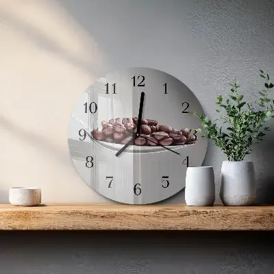 Ronde glas klok Een lepeltje koffie