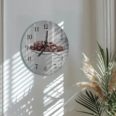 Ronde glas klok Een lepeltje koffie