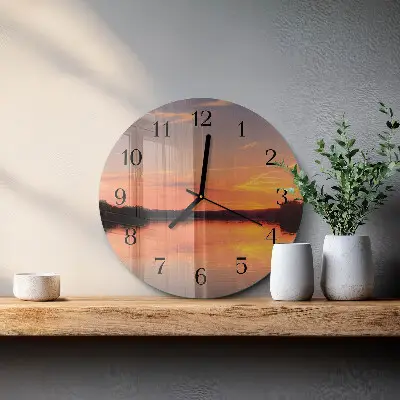 Ronde glas klok Zonsondergang