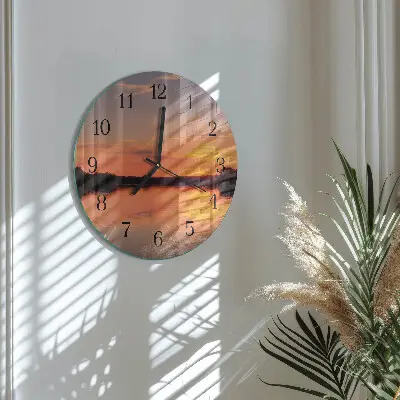 Ronde glas klok Zonsondergang