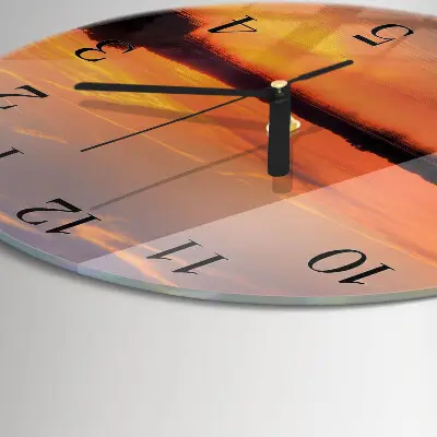 Ronde glas klok Zonsondergang