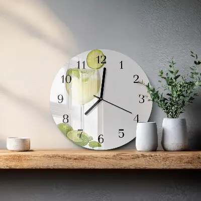 Klok glas met opdruk rond Calciumcarbonaat