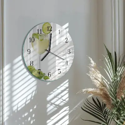 Klok glas met opdruk rond Calciumcarbonaat