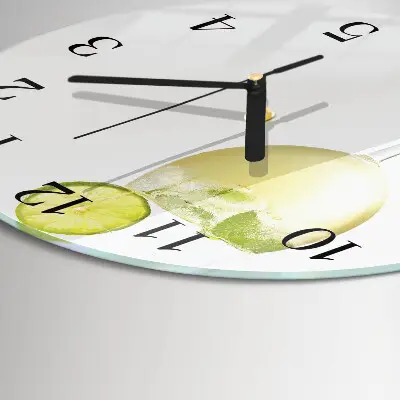 Klok glas met opdruk rond Calciumcarbonaat