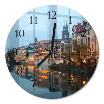 Klok glas met opdruk rond Oude stad