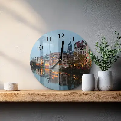 Klok glas met opdruk rond Oude stad