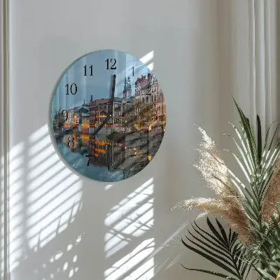 Klok glas met opdruk rond Oude stad