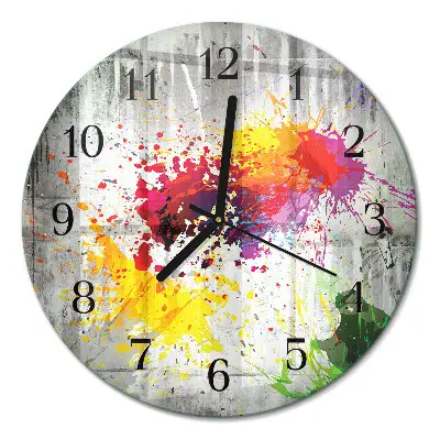 Wandklok glas decoratie rond Vlekken