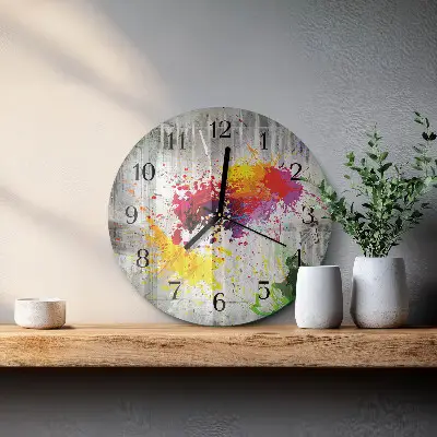 Wandklok glas decoratie rond Vlekken