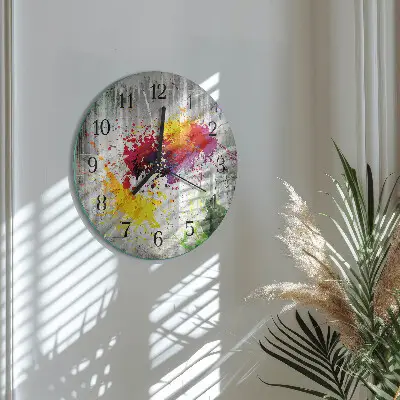 Wandklok glas decoratie rond Vlekken