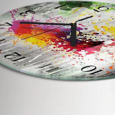 Wandklok glas decoratie rond Vlekken