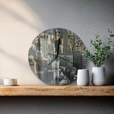 Wandklok glas decoratie rond Horizon