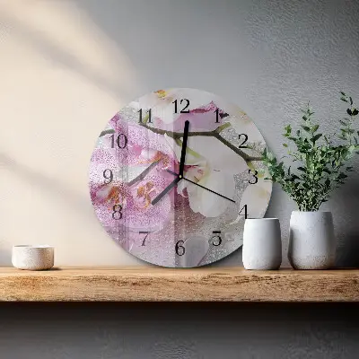 Klok glas met opdruk rond Orchidee