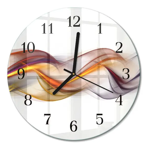 Ronde glazen wandklok Abstractie