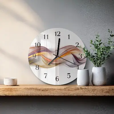 Ronde glazen wandklok Abstractie
