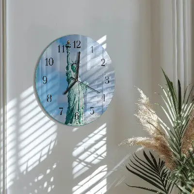 Ronde glas klok Vrijheidsbeeld