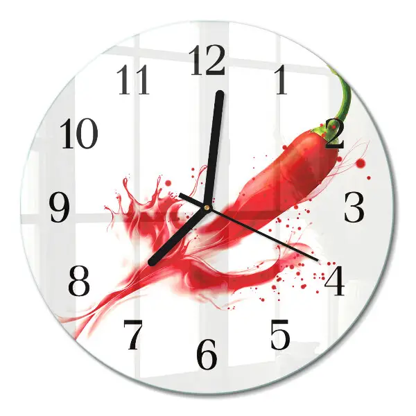 Klok glas met opdruk rond Chilipeper