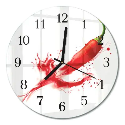 Klok glas met opdruk rond Chilipeper