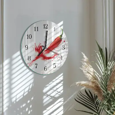 Klok glas met opdruk rond Chilipeper