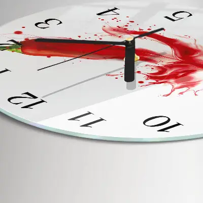 Klok glas met opdruk rond Chilipeper