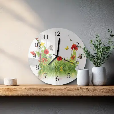 Ronde glazen wandklok Wei
