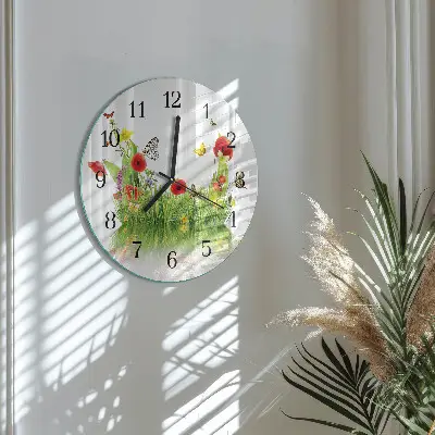 Ronde glazen wandklok Wei