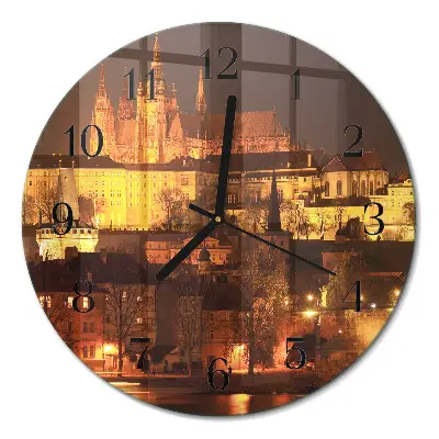 Wandklok glas decoratie rond Praag