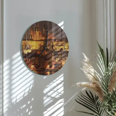 Wandklok glas decoratie rond Praag