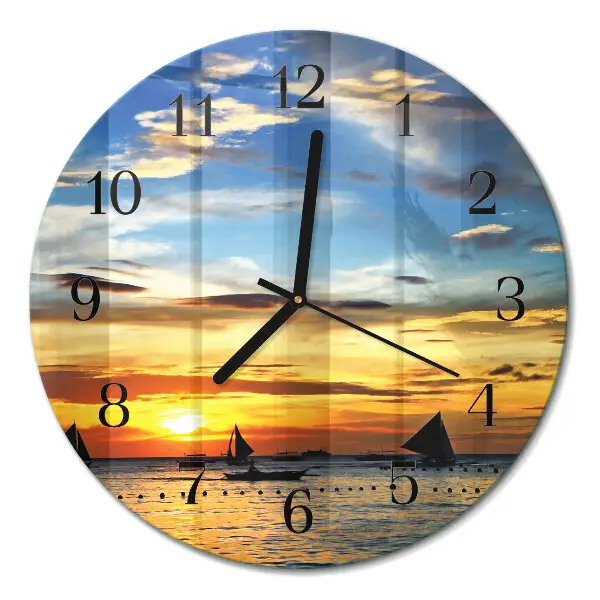 Ronde glas klok Zonsondergang