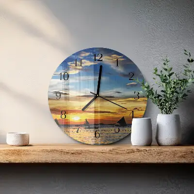 Ronde glas klok Zonsondergang