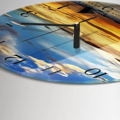 Ronde glas klok Zonsondergang