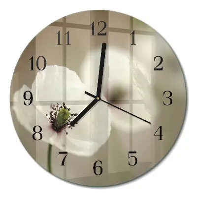 Klok glas met opdruk rond Papaver