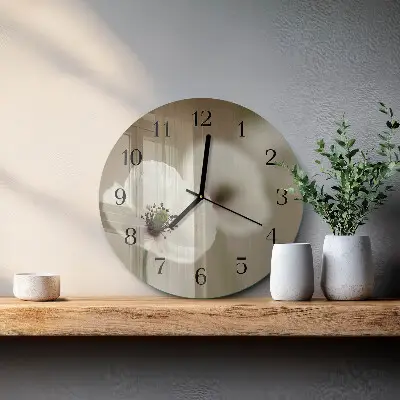 Klok glas met opdruk rond Papaver