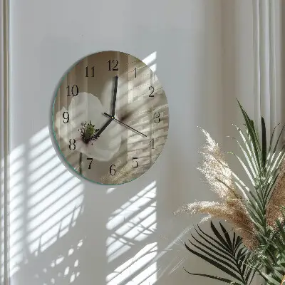 Klok glas met opdruk rond Papaver