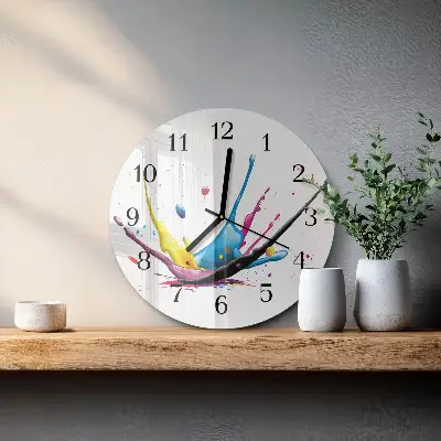 Wandklok glas decoratie rond Kleur