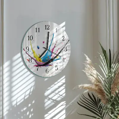 Wandklok glas decoratie rond Kleur