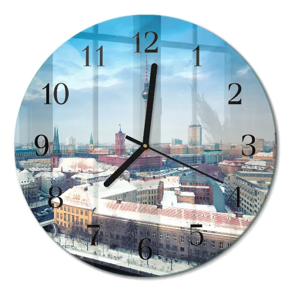 Klok glas met opdruk rond Winterstad