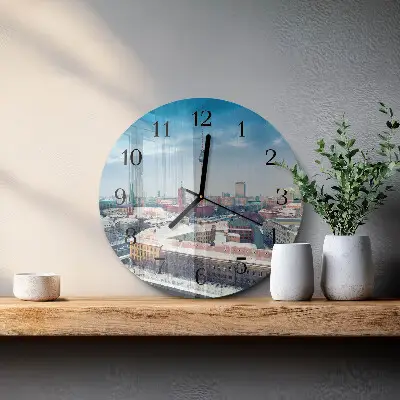 Klok glas met opdruk rond Winterstad