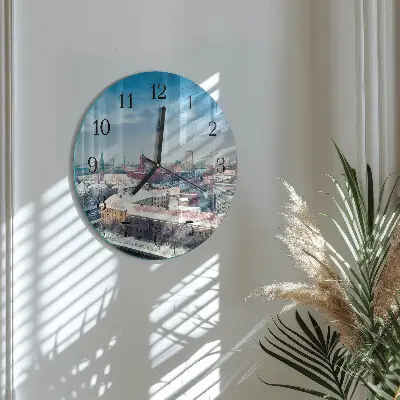 Klok glas met opdruk rond Winterstad