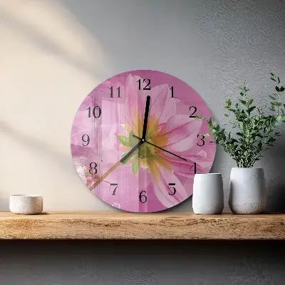 Ronde glazen klok Bloem