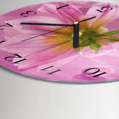 Ronde glazen klok Bloem
