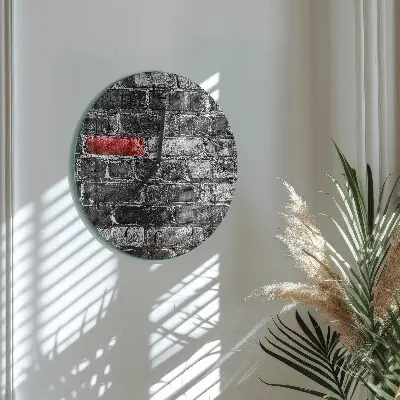 Ronde glas klok Baksteen