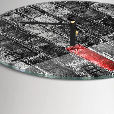 Ronde glas klok Baksteen