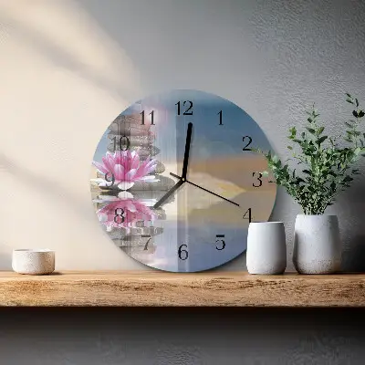 Klok glas met opdruk rond Stenen in het water