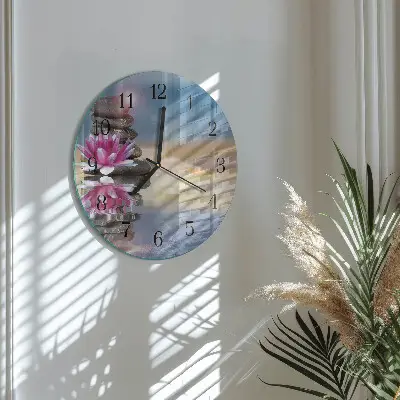 Klok glas met opdruk rond Stenen in het water
