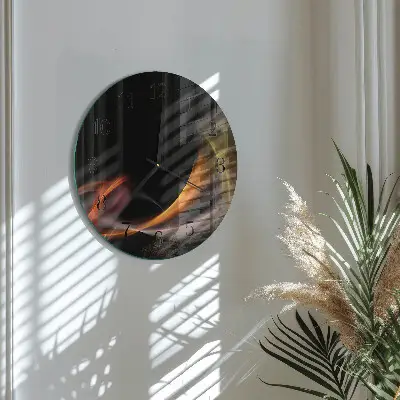 Wandklok glas decoratie rond Abstractie