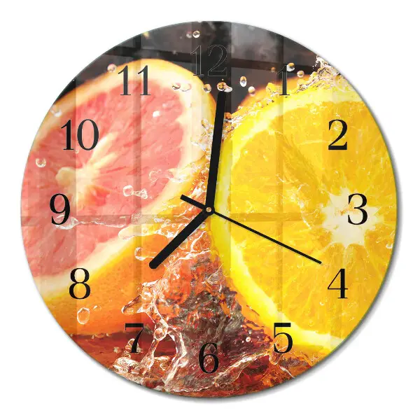 Wandklok glas decoratie rond Fruit