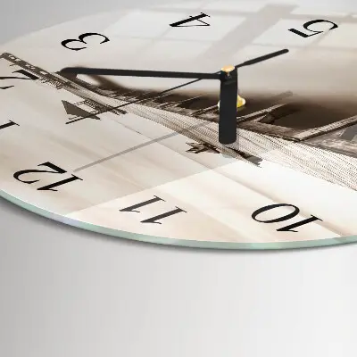 Ronde glazen klok Houten brug